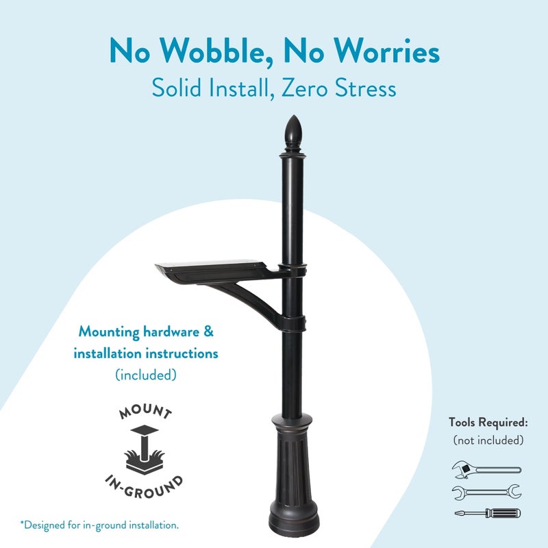 Architectural Mailboxes Hamilton Aluminum Mailbox Post, Compatibility Code F, G, H, 7510B-10, Black - Image 3